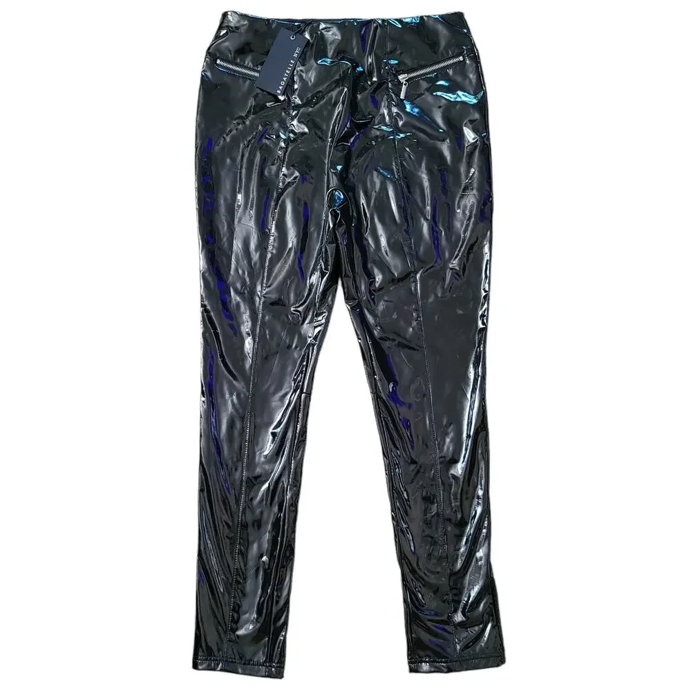 BAGATELLE High Waist Faux Patent Leather‎ Pants 69785 Women's Size Large NEW/NWT